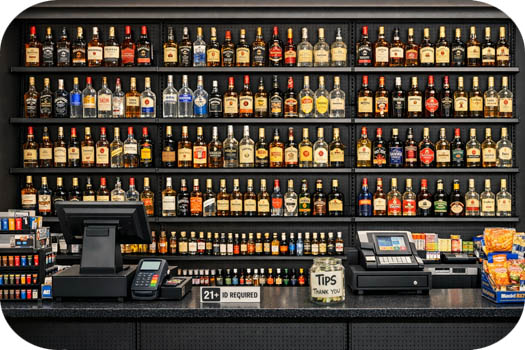 Wall Liquor Shelving